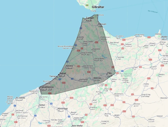 Notre zone de livraison au Maroc 